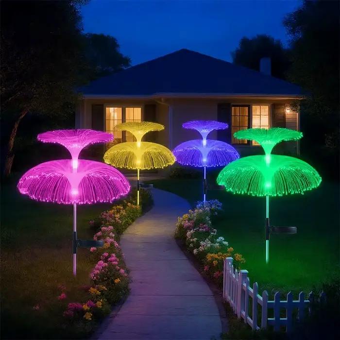 Lampes solaires LED pour pelouse à fibres optiques
