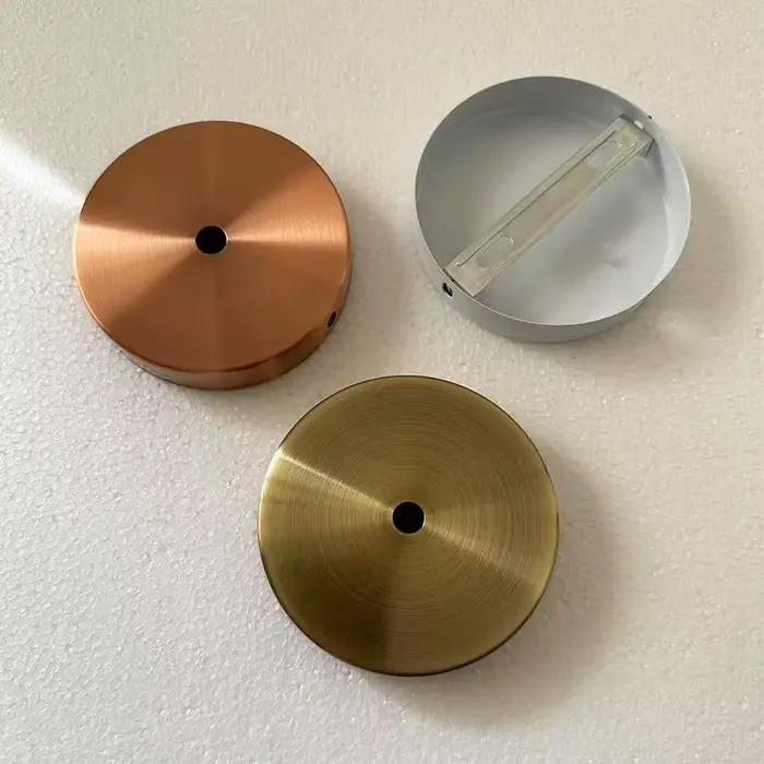 Noir blanc argent Bronze or plaque de plafond applique murale montage bricolage luminaire Base de lampe Vintage suspension 8/10 cm Base de disque