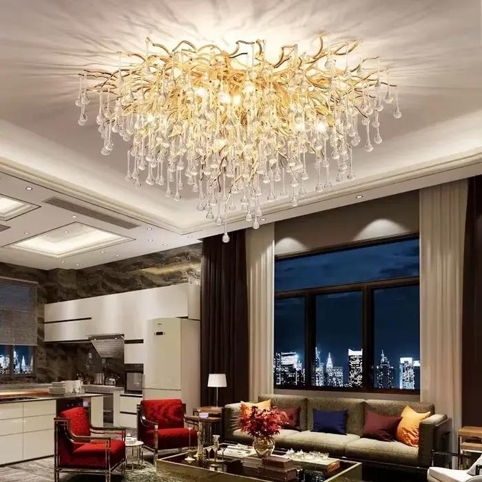 Plafonnier LED en Clip au Design Moderne, Disponible en Or et Argent, Luminaire Décoratif de Plafond, Idéal pour un Salon, une Cuisine, un Hall d'Hôtel