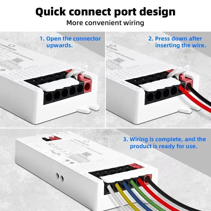 Contrôleur LED intelligent DOMRAEM Zigbee 3.0 5 en 1 DIMMER WW/CW RGB RGBWCCT pour bandes LED, compatible avec les hubs 3.0 (Hu*e/Echo Plus, etc.) )Alexa/APP