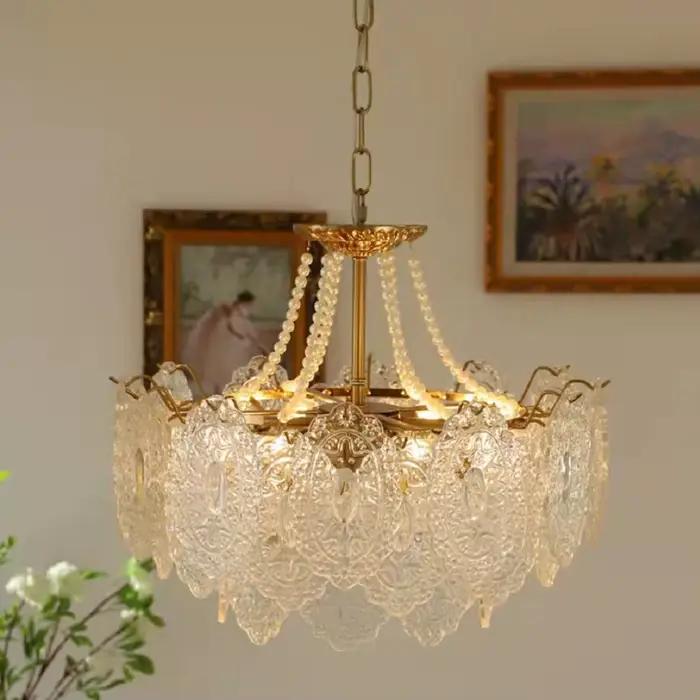 Plafonnier LED en Verre Transparent au Design Français Moderne