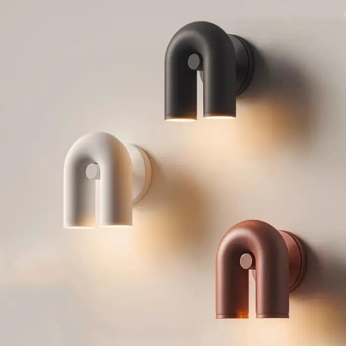 Applique murale LED en forme de U design moderne pour salon et couloir aluminium acrylique 3-5 mètres carrés