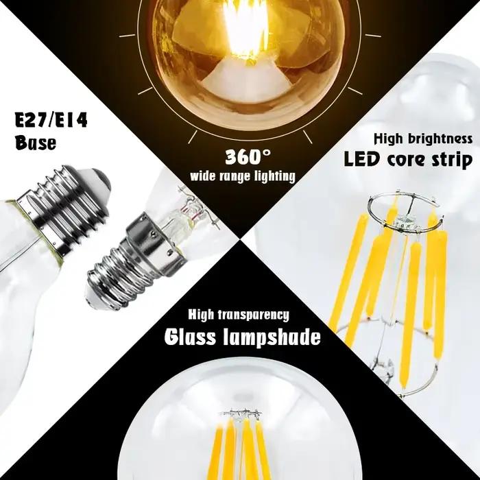 Ampoule LED lampes 220V E27 E14 2W 4W 6W 8W Led rétro Edison Filament lumière C35 A60 G95 Lampada Bombilla salon maison Luminair