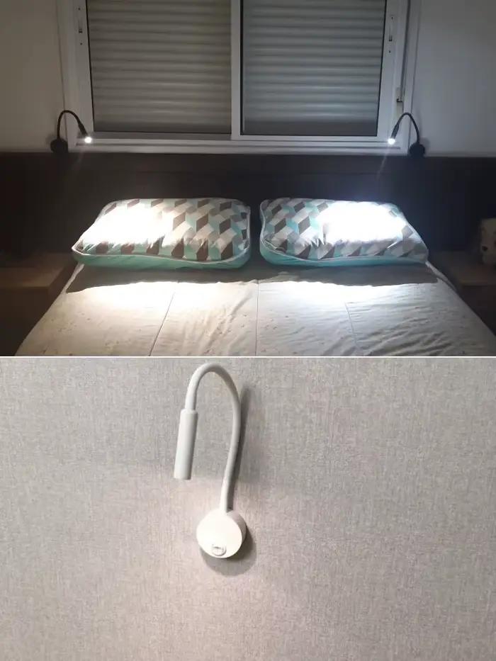 Chevet travail étude lampe de lecture applique appliques 3W LED livre lampe mur veilleuse luminaires Spot LED ue US Plug cordon