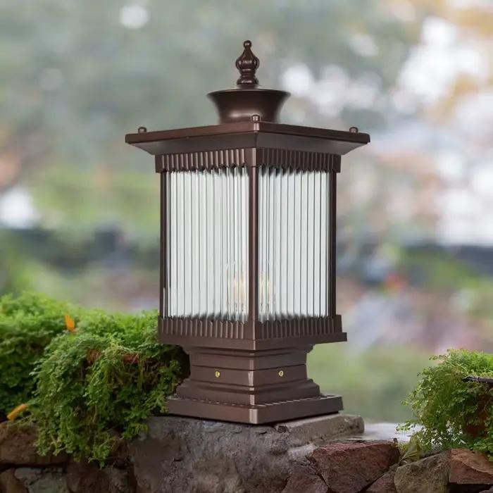 Pilier extérieur lampe applique porte lampadaire étanche extérieur noir boule ronde jardin cour pilier éclairage