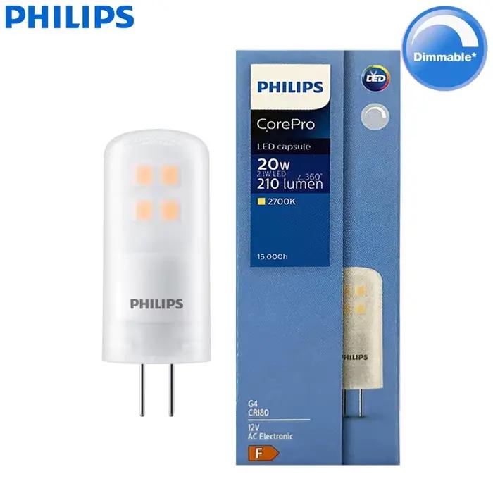 Philips CorePro LED G4 Capsule lampes broche lumière 1.7W 2.1W 2700K blanc chaud 12V ampoule décorative remplacer 20W halogène G4 lampe de bureau