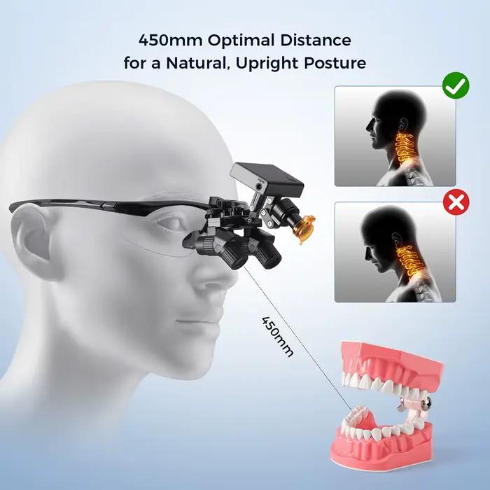 Loupe dentaire 3X 4X 5X Loupe dentaire 5W phare sans fil lampe chirurgicale aimant batterie binoculaire ergonomique dentiste Loupe Dent