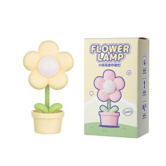 Mini LED fleur veilleuse mignon petite lampe de Table ornement de bureau chevet chambre lumières d'ambiance enfants jouet enfants cadeau de vacances