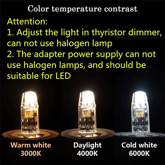 Ampoule Led G4 GY6.35 à intensité variable, AC/DC12-24V 2W 10led 3W 20LED, lumière en Silicone à économie d'énergie, remplacement à 360 degrés, lampe halogène, 10 pièces