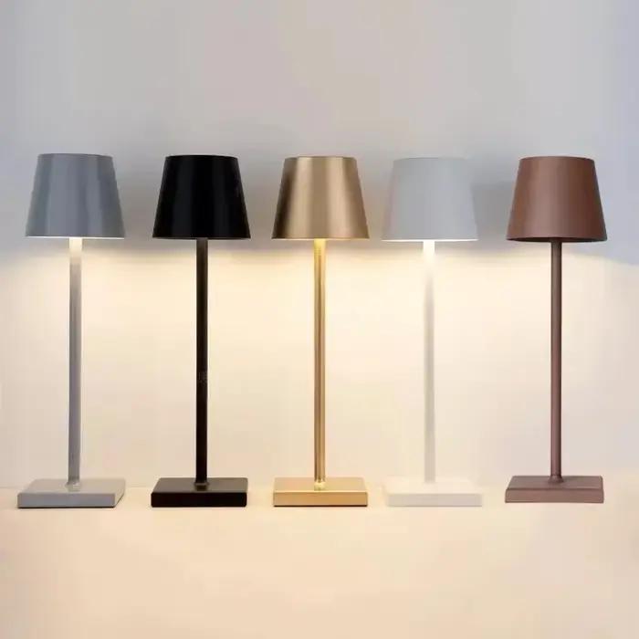 Lampe de Table sans fil, lampe de chevet à intensité variable, éclairage d'ambiance de Restaurant pour intérieur et extérieur, noir métallisé