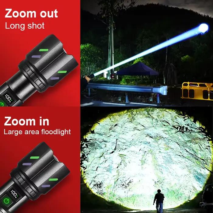 Lampe de poche ultra puissante concentrant l'allumage de la lampe de poche étanche à la lampe tactique militaire à l'extérieur aventure de camping extérieur torche