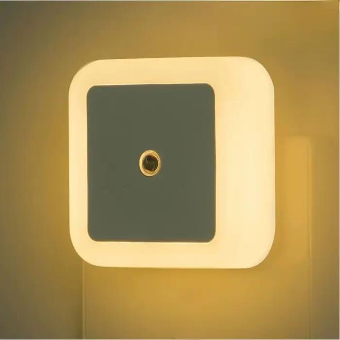 Mini veilleuse LED prise ue/US/UK capteur de lumière forme carrée lampe de nuit pour chambre d'enfant
