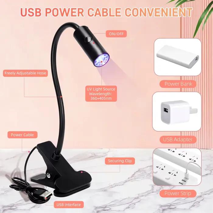 Lampes à ongles LED 3W lampe à col de cygne Flexible séchage rapide manucure sèche Gel vernis polymérisation lumière pour ongles en Gel