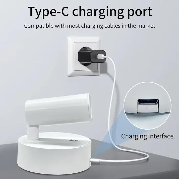 Lampe murale LED magnétique rechargeable, veilleuses tactiles sans fil, projecteur 360° °   Lampe de lecture rotative pour chevet de chambre à coucher