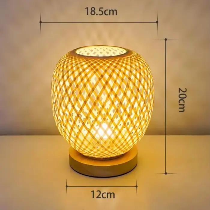 Lampe tissée en bambou pour chambre bureau et lecture lampe de table design moderne bambou durable décoration intérieure ambiance chaleureuse