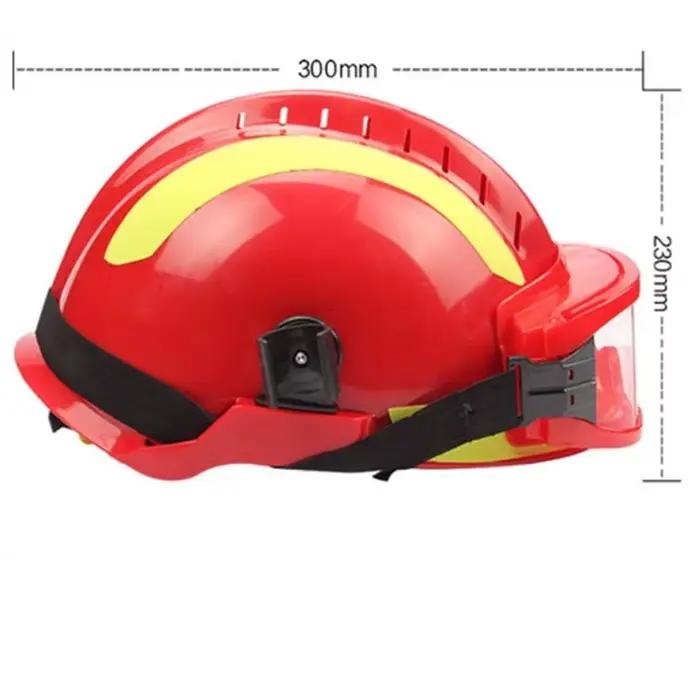 Casque de sauvetage de sécurité lunettes de protection pour pompier casques de sécurité casque de protection contre l'incendie sur le lieu de travail avec lampe frontale et lunettes