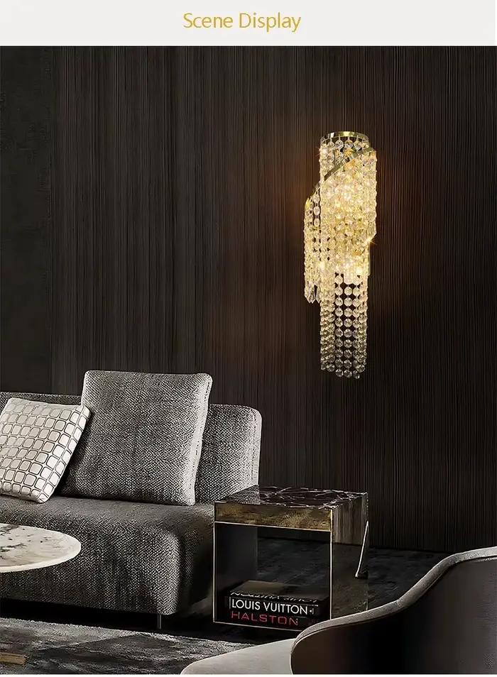 Applique murale en cristal de luxe avec pompon