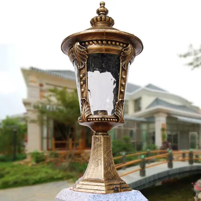 LED colonne phare E27 AC alimenté pilier lampe extérieure étanche applique murale pour cour paysage jardin décor