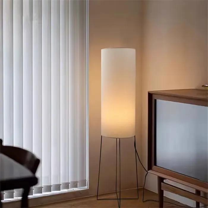 Lampe sur pied design LED Wabi Sabi en tissu pour salon