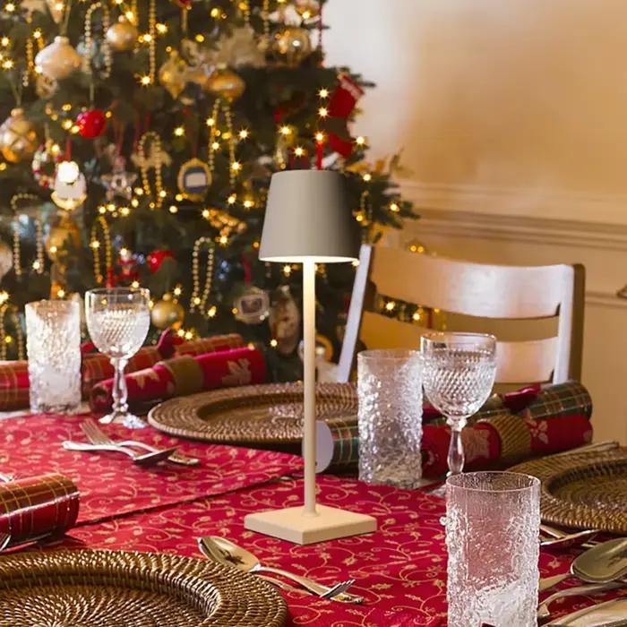 Lampe de Table sans fil, lampe de chevet à intensité variable, éclairage d'ambiance de Restaurant pour intérieur et extérieur, noir métallisé