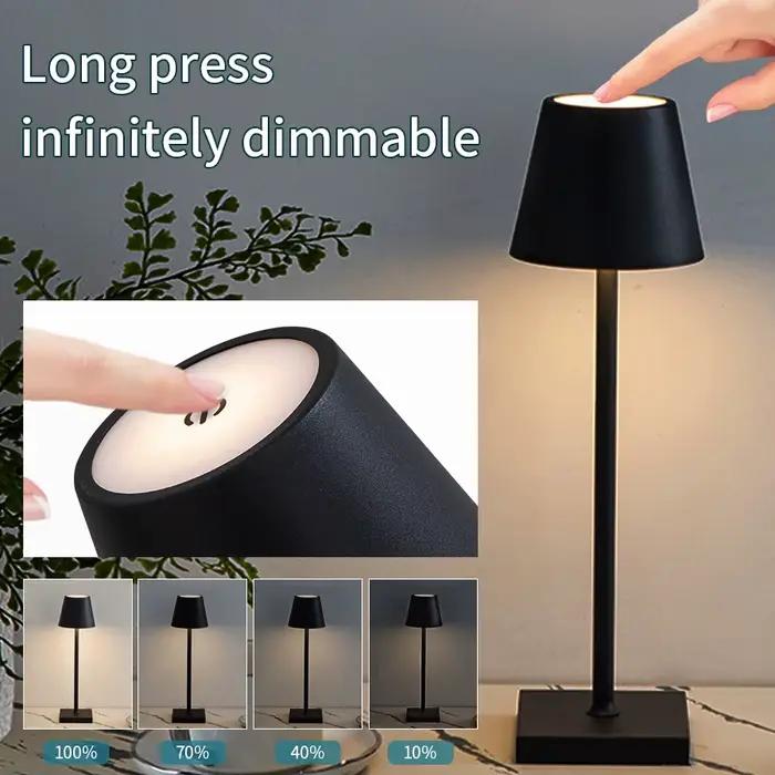 Lampe de table LED sans fil rechargeable pour chambre et bureau lampe tactile étanche pour lecture et travail confort nocturne