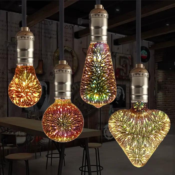 Ampoule LED 3D Edison E27 AC220V Vintage Noël Ampoule décorative Ampoule LED colorée pour la maison Salon Éclairage intérieur