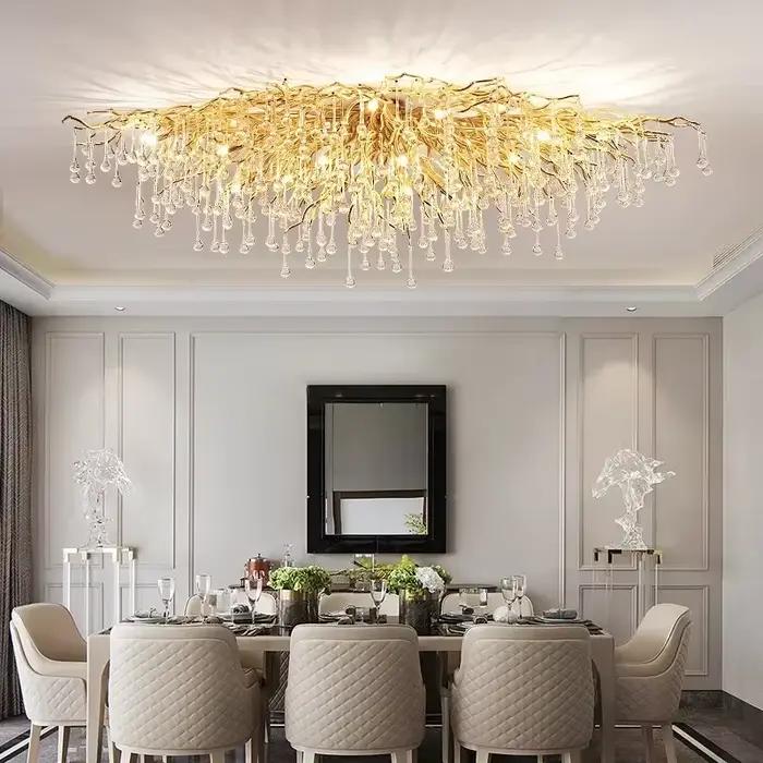 Plafonnier LED en Clip au Design Moderne, Disponible en Or et Argent, Luminaire Décoratif de Plafond, Idéal pour un Salon, une Cuisine, un Hall d'Hôtel