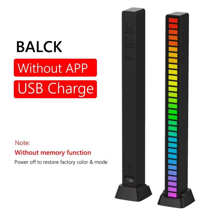 Bande lumineuse LED activée par le rythme de la musique, barre lumineuse RGB pour voiture, lampe d'ambiance, décoration de fête