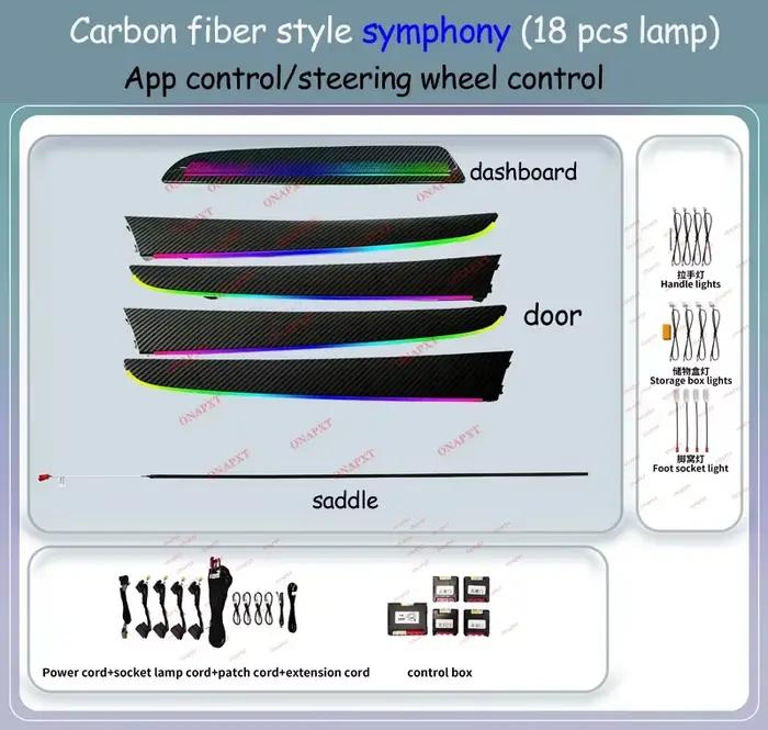 Lampe LED pour Console de porte de tableau de bord, pour Audi A4 A5 S4 S5 B8 2009 – 2015, 256 couleurs, lumière ambiante décorative pour voiture