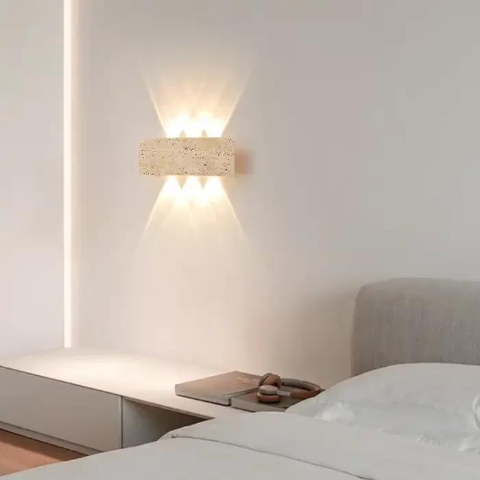 Wabi-sabi mur LED lampe jardin lumière pierre IP65 extérieur étanche chevet rétro appliques luminaire décoration de la maison intérieure