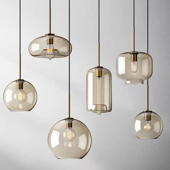 Lampe LED Suspendue en Verre au Design Nordique