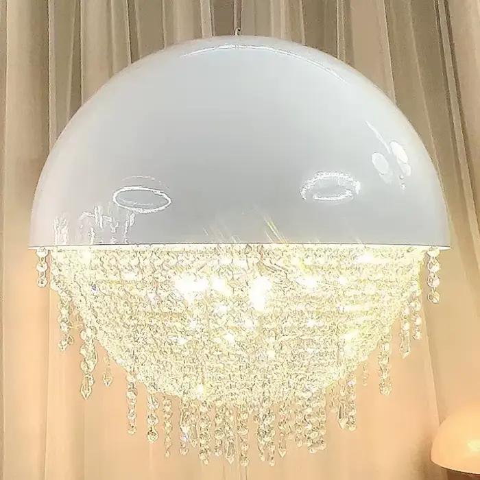 Plafonnier LED circulaire en cristal de luxe, ampoules G9, éclairage d'intérieur, luminaire décoratif de plafond, idéal pour un salon, une villa ou une salle à manger, design Milan
