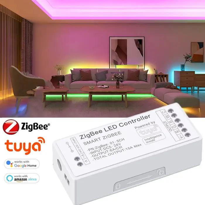 Zigbee 3.0 WiFi LED de contrôle 2.4GHz CCT RGB RGBW RGBCCT LED bande Tuya passerelle huue pont choses intelligentes télécommande DC5V-24V