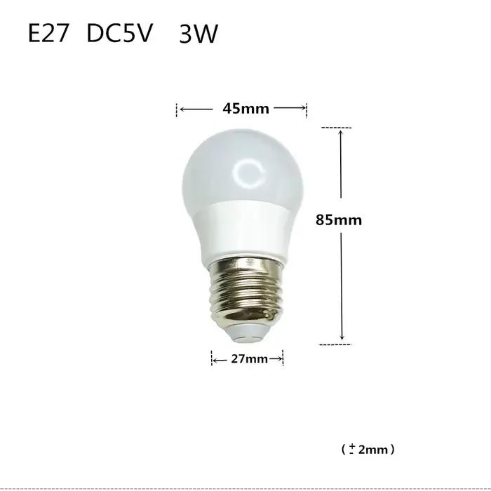 Ampoule LED DC 5v E27 AC6V e27 DC4.5V, ampoule basse tension E27, alimentation USB, ampoule LED E27 DC6V 5v e27 AC5V E27 3V 3.8V