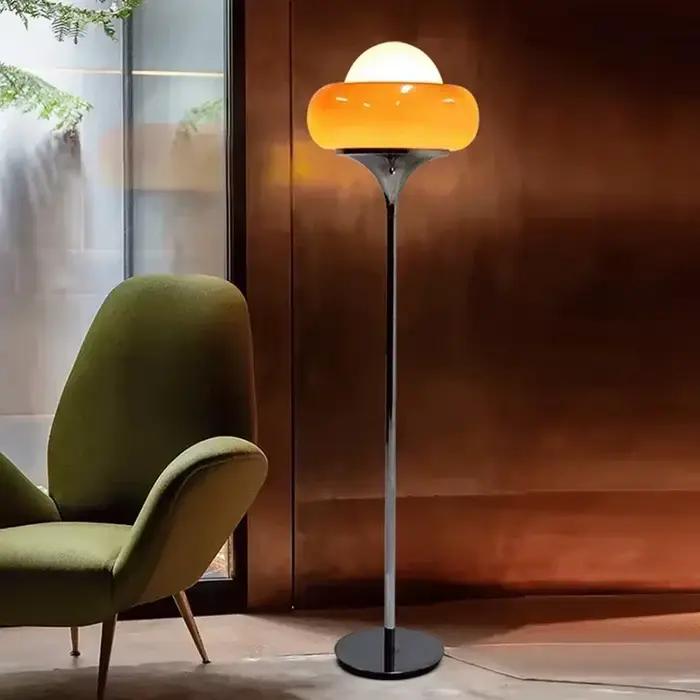 Lampe de table rétro LED en verre et métal moderne pour salon et chambre à coucher