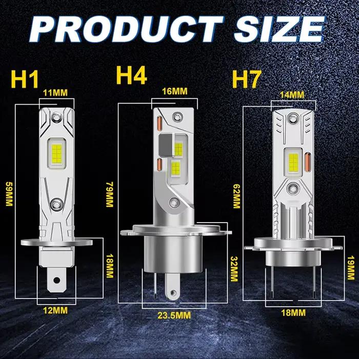 Ampoule de phare Led H1 H7, 1000W, Plug & Play, Mini lampe Led sans fil pour voiture, puces CSP H4, faisceau haut et bas, feux antibrouillard STG 6000K blanc 12V