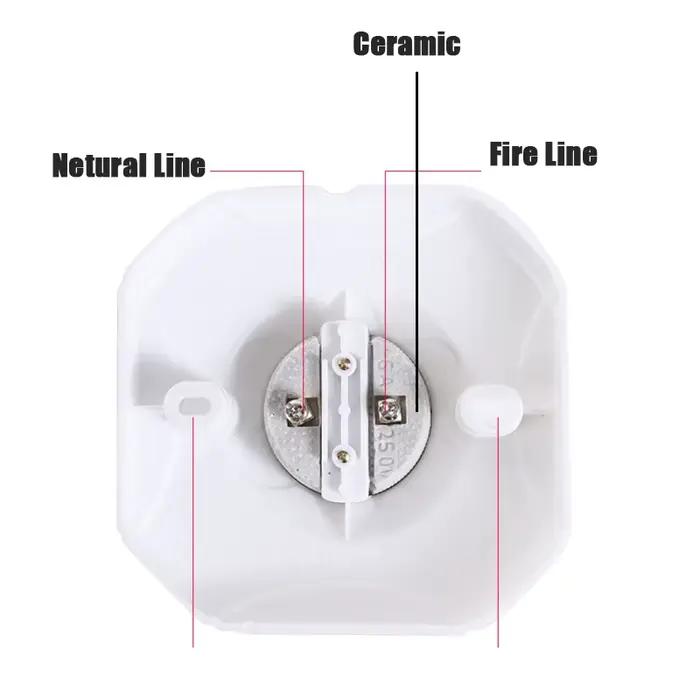Ampoule LED suspendue carrée en céramique E27, vis de Base, doublure en bakélite, support de lampe ignifuge 6A, accessoires d'éclairage, 1 pièce
