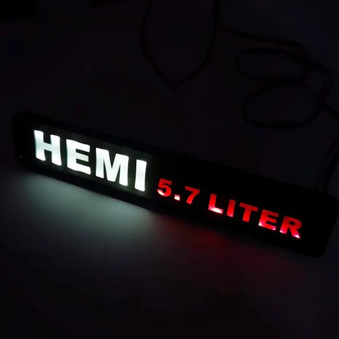 Lampe LED HEMI pour calandre, éclairage d'ambiance, logo HEMI 5.7 LITRES, lampe de décoration pour calandre
