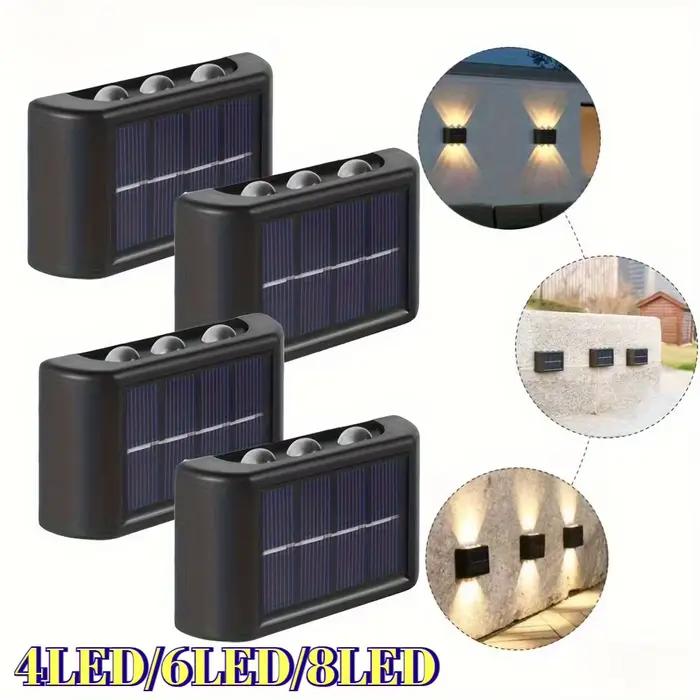 Lampe solaire murale extérieure, étanche, alimentée par l'énergie solaire, éclairage vers le haut et vers le bas, décoration de jardin, de cour, d'extérieur, lumières solaires