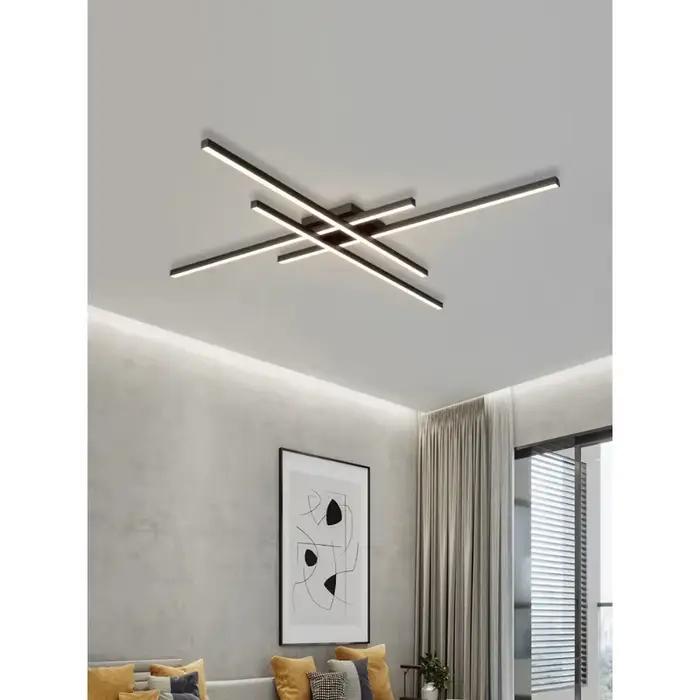 Lustre noir pour chambre principale, lampes de salon, plafonnier LED, éclairage à économie d'énergie, bande lumineuse créative pour chambre d'amis