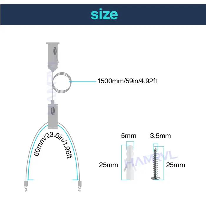 Kit de Suspension de lumières de 1.5m