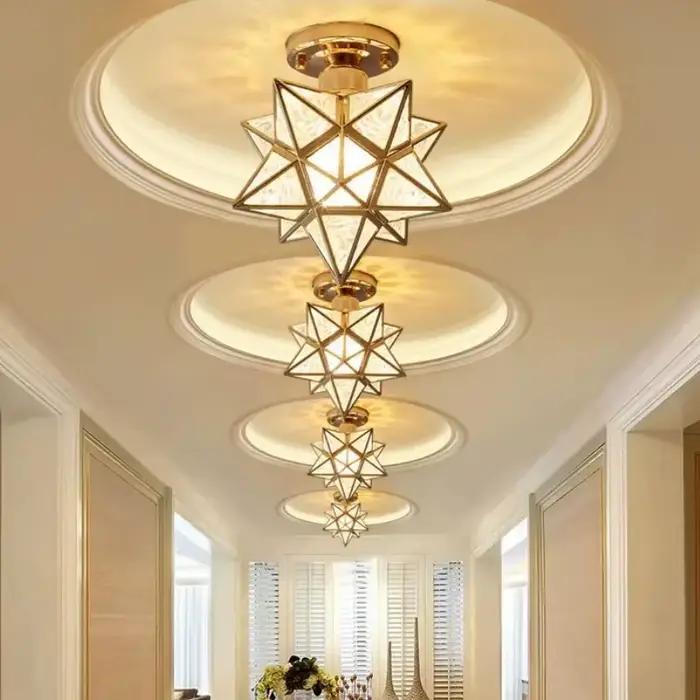 Lampes pour salon décor étoile à cinq branches plafond moderne balcon couloir porche mode