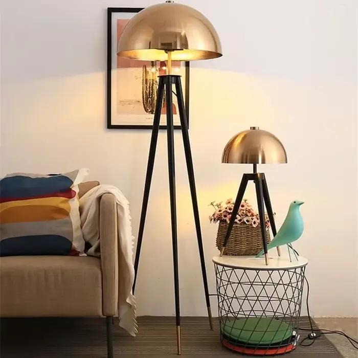 Lampadaire trépied nordique Vintage postmoderne champignon lampe LED sur pied pour salon chambre bureau décor à la maison éclairage