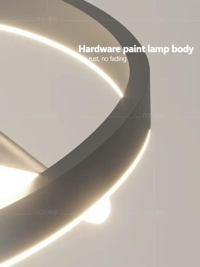 Plafonnier avec anneau lumineux, design minimaliste et créatif, éclairage d'intérieur, luminaire décoratif de plafond, idéal pour un salon ou une chambre à coucher