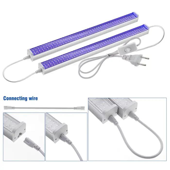 25W AC110V 220V UV Tube de lumière noire lampe ultraviolette ampoule 395nm UVA LED IP65 lampe avec prise barre de décoration lumière noire