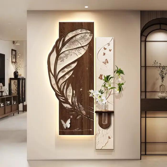 Lampe murale LED créative, décoration de Hall d'entrée, arrière-plan de salon, étude, peinture suspendue, Lustre de couloir, lumière murale pour la maison