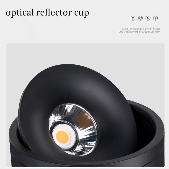 Spot LED encastré 15W 20W 25W dimmable noir et blanc COB 360° °   Éclairage intérieur réglable pour la décoration de la maison