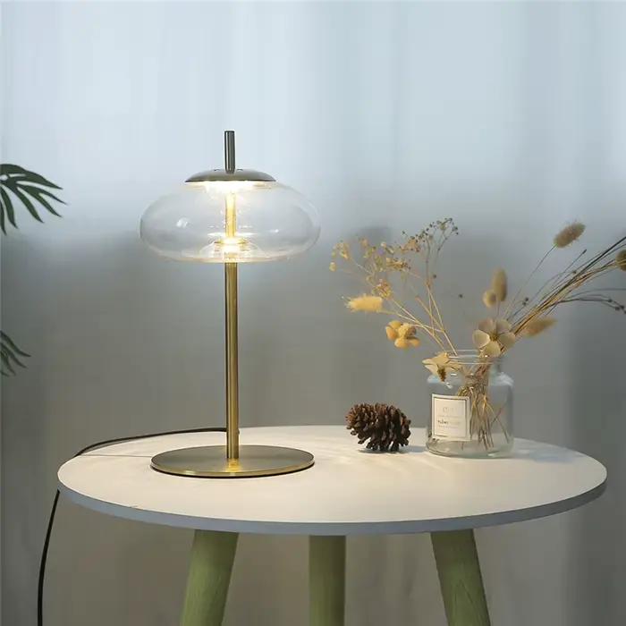 Lampadaire en verre rond nordique, lampadaire minimaliste, lampe de chevet sur pied, salon et bureau, chambre à coucher, design post-moderne