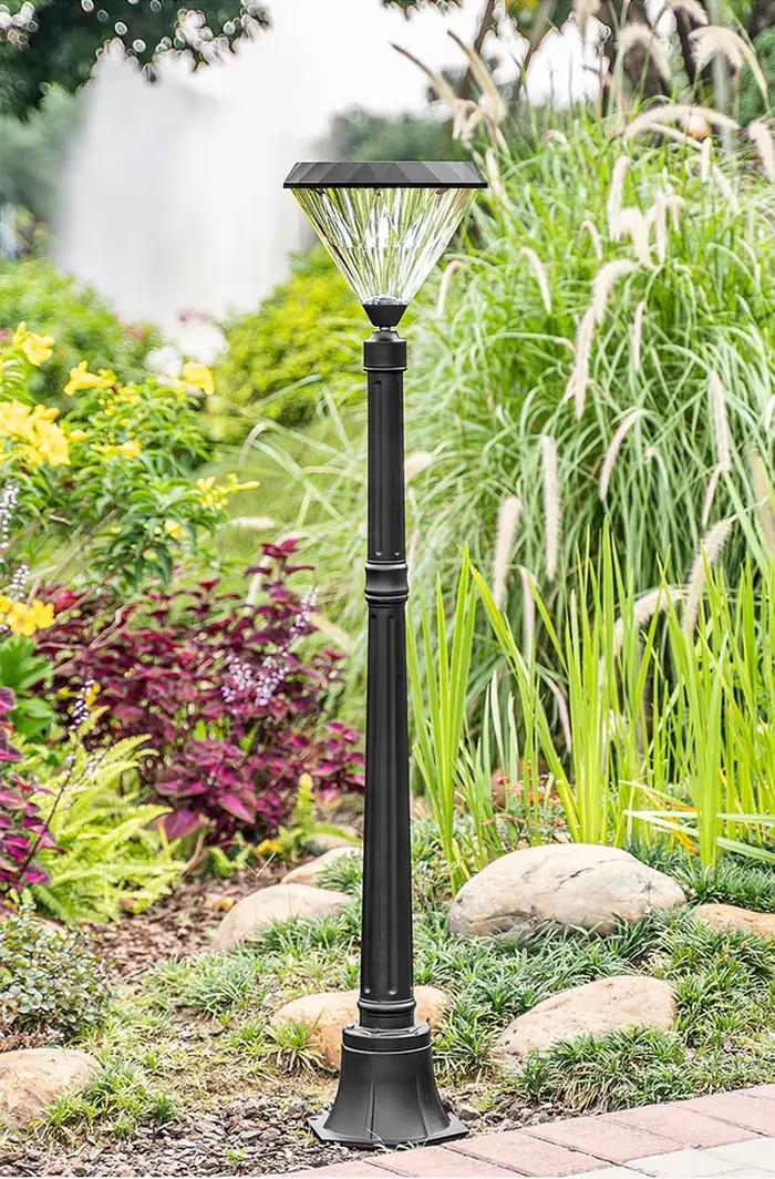 Lampadaire solaire câblage extérieur solaire gratuit étanche en aluminium jardin Villa cour pelouse lampe 128CM, 160CM, 200CM, 3.7V/7500mA