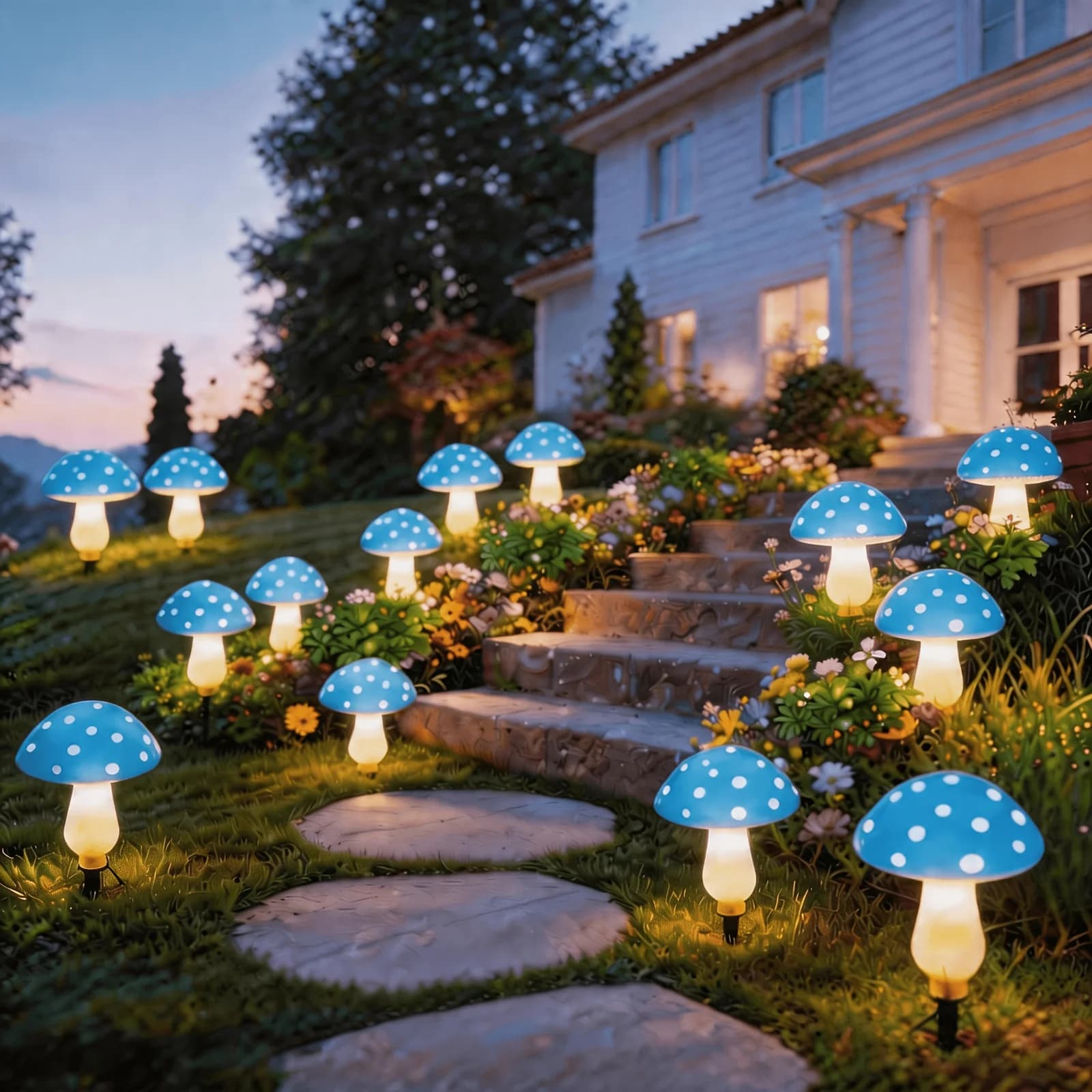 Lampes solaires en forme de champignon 10/20 LED pour la décoration extérieure du jardin